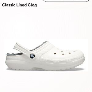 CROCS Classic Lined Clog - White and Gray